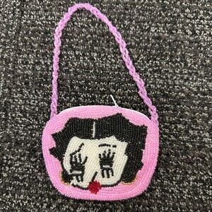 Betty Boop Beaded Mini Coin Purse Pink